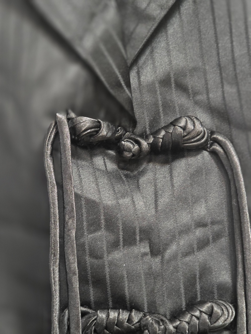 F.Y.N Sleeveless Black Pinstripe Tie-Front Vest - Picture 6 of 10